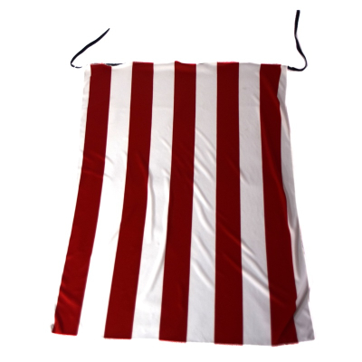 Bandera rayada de acetato. Medidas: 0,65 x 0,45cm. 				
				
