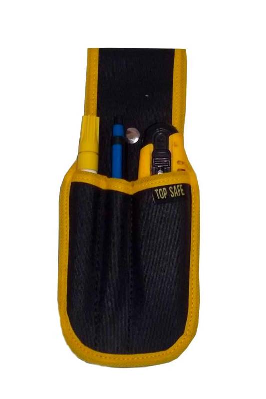 Porta pinzas y lápices de cuero y lona x3.