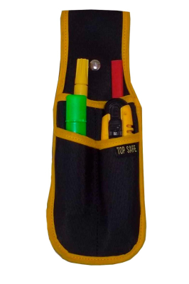 Porta pinzas y lápices de cuero y lona x4.				
				
				
