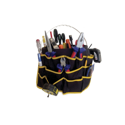 Funda porta herramientas universal para colocar sobre balde plástico de 10 litros. 				
				
				
